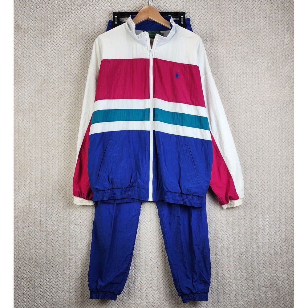 Ralph Lauren Knights of Round Table Vintage Tracksuit Set Medium 90s Colorblock